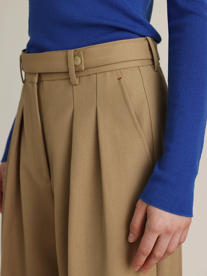 Natural Wool Twill Trousers