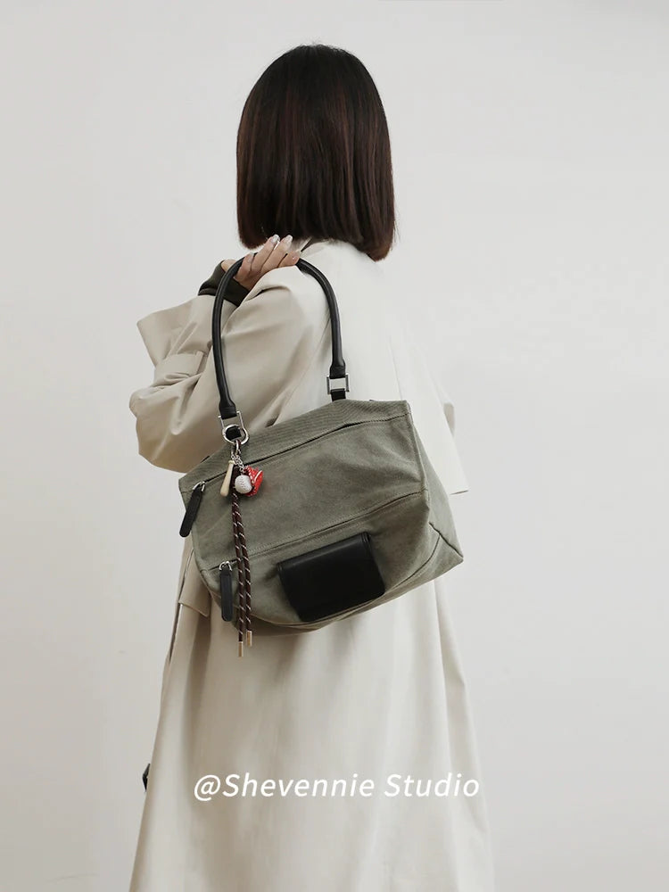 Canvas Leather Tote