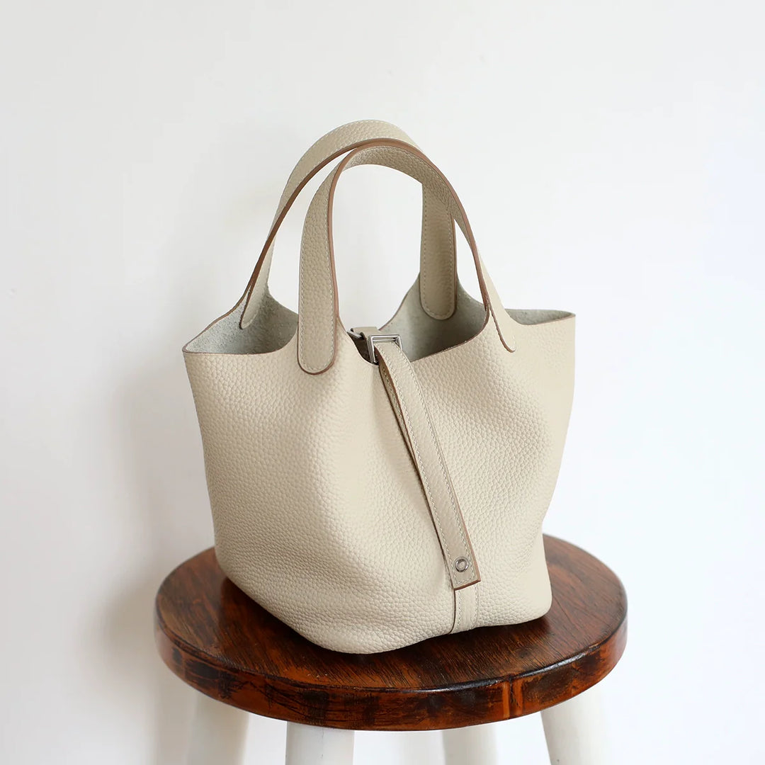 Lychee Leather Bucket Bag