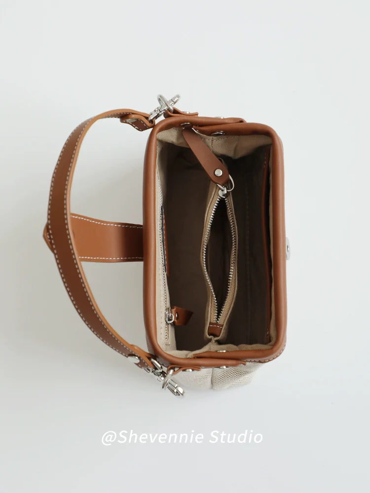 Linen Stitch Leather Crossbody