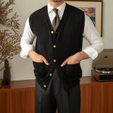 Classic V-Neck Wool Sweater Vest - Elevate Your Style with Versatile Autumn and Winter Elegance