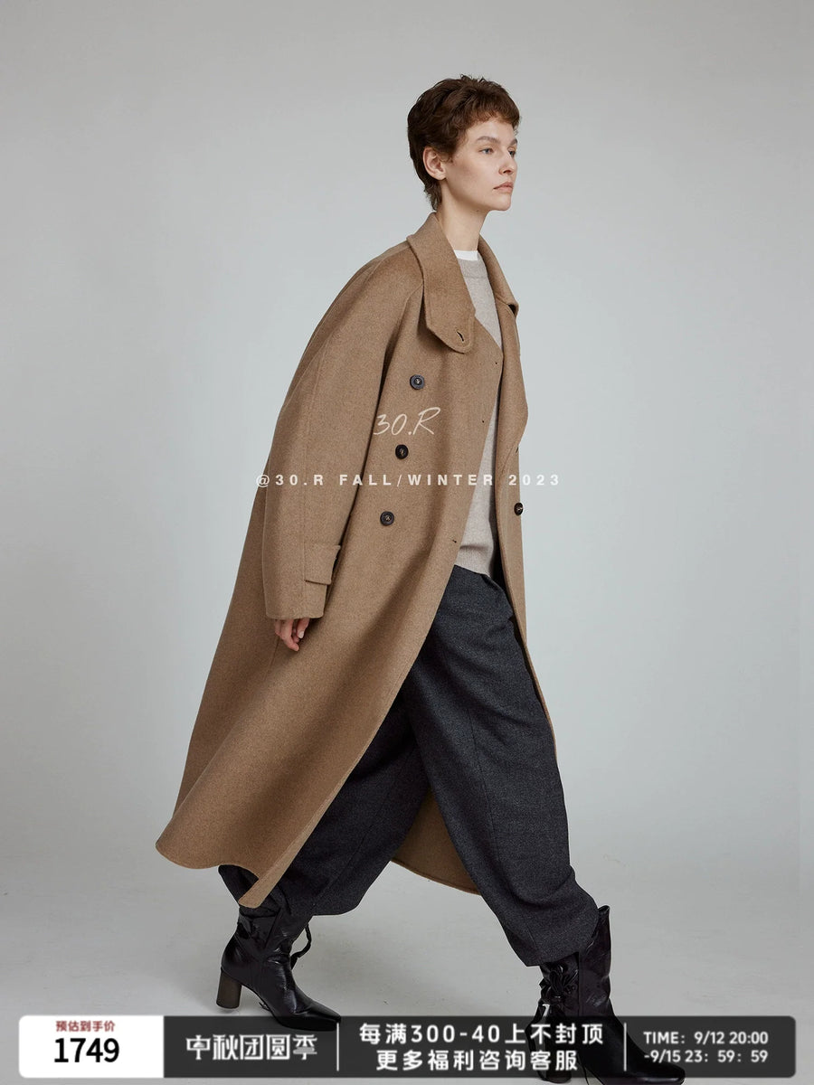 Cashmere Wool Double-Breasted Coat