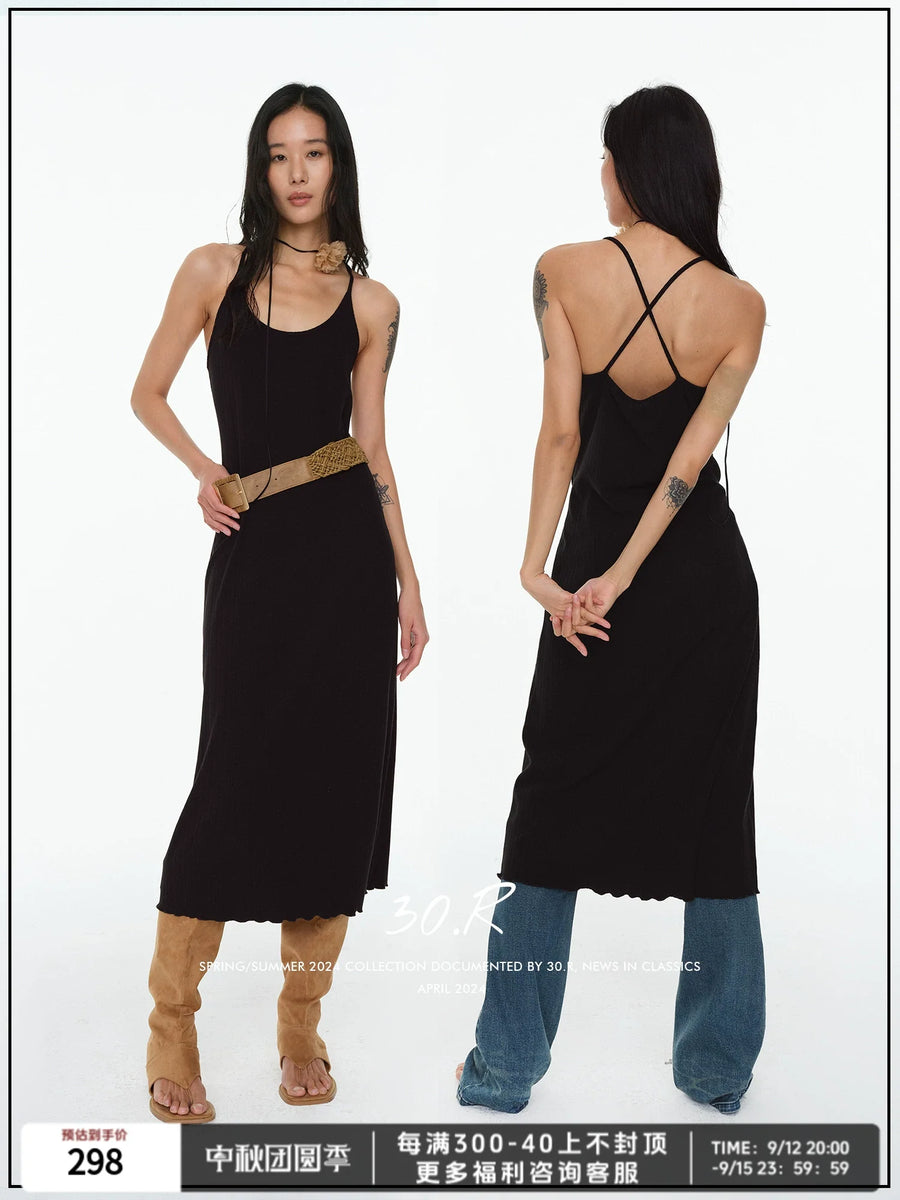 U-neck Knitted Midi Dress