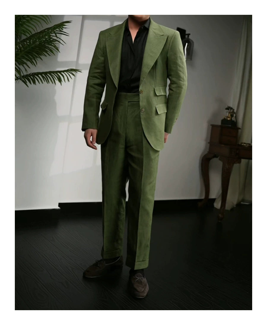 Linen Peak Lapel Suit