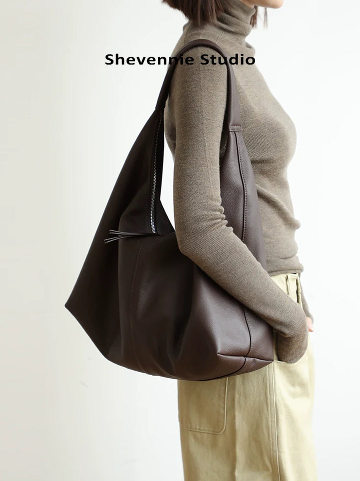 Soft Leather Large Shoulder Tote