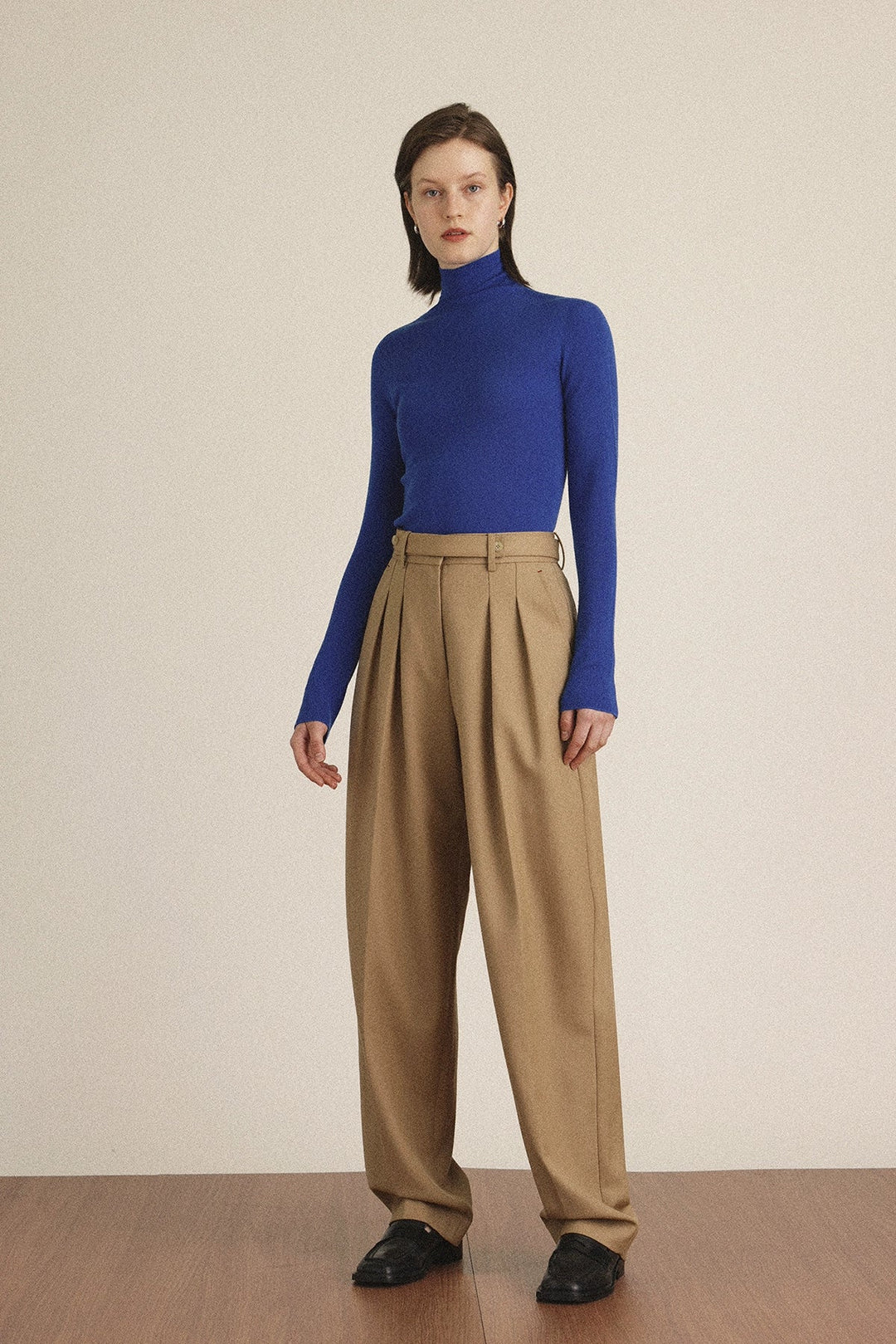 Natural Wool Twill Trousers