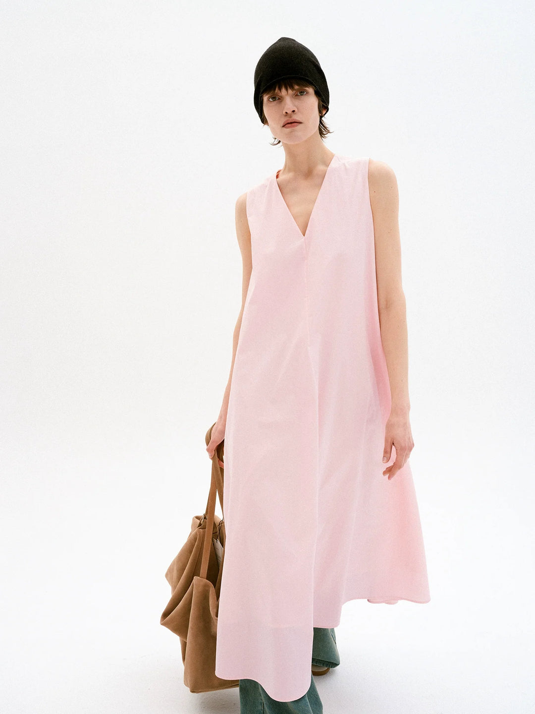 Washed Cotton Midi Dress