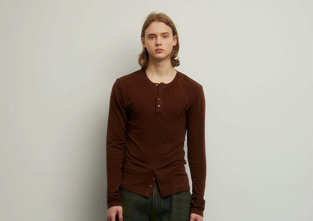 Symmetrical Brown Base Layer Tee