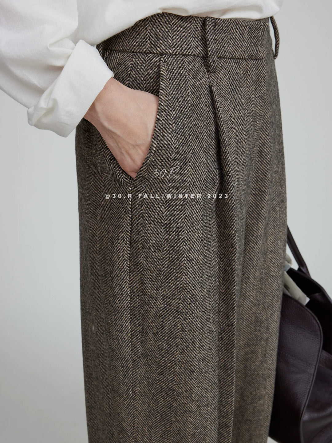 Herringbone Tapered Trousers