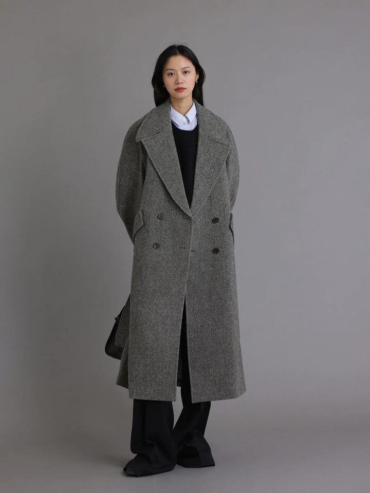 Herringbone Wool Coat