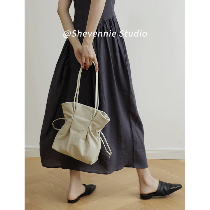 Shevennie Leather Shoulder Tote