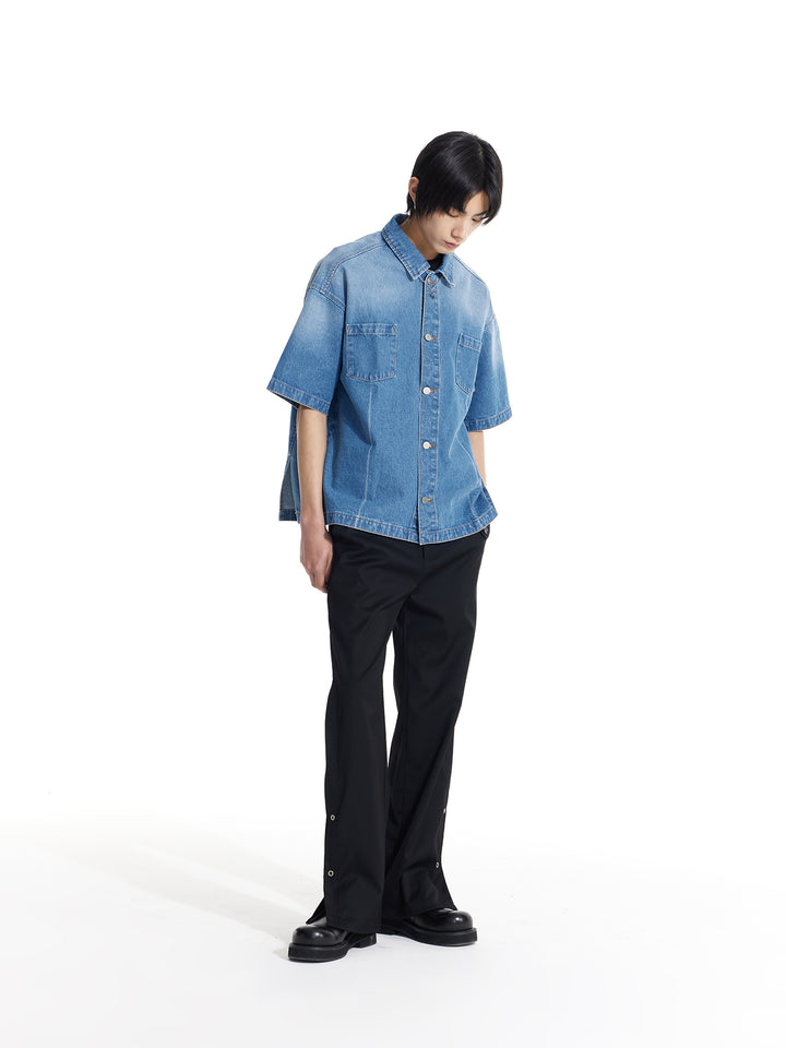 Buttoned Straight Trousers