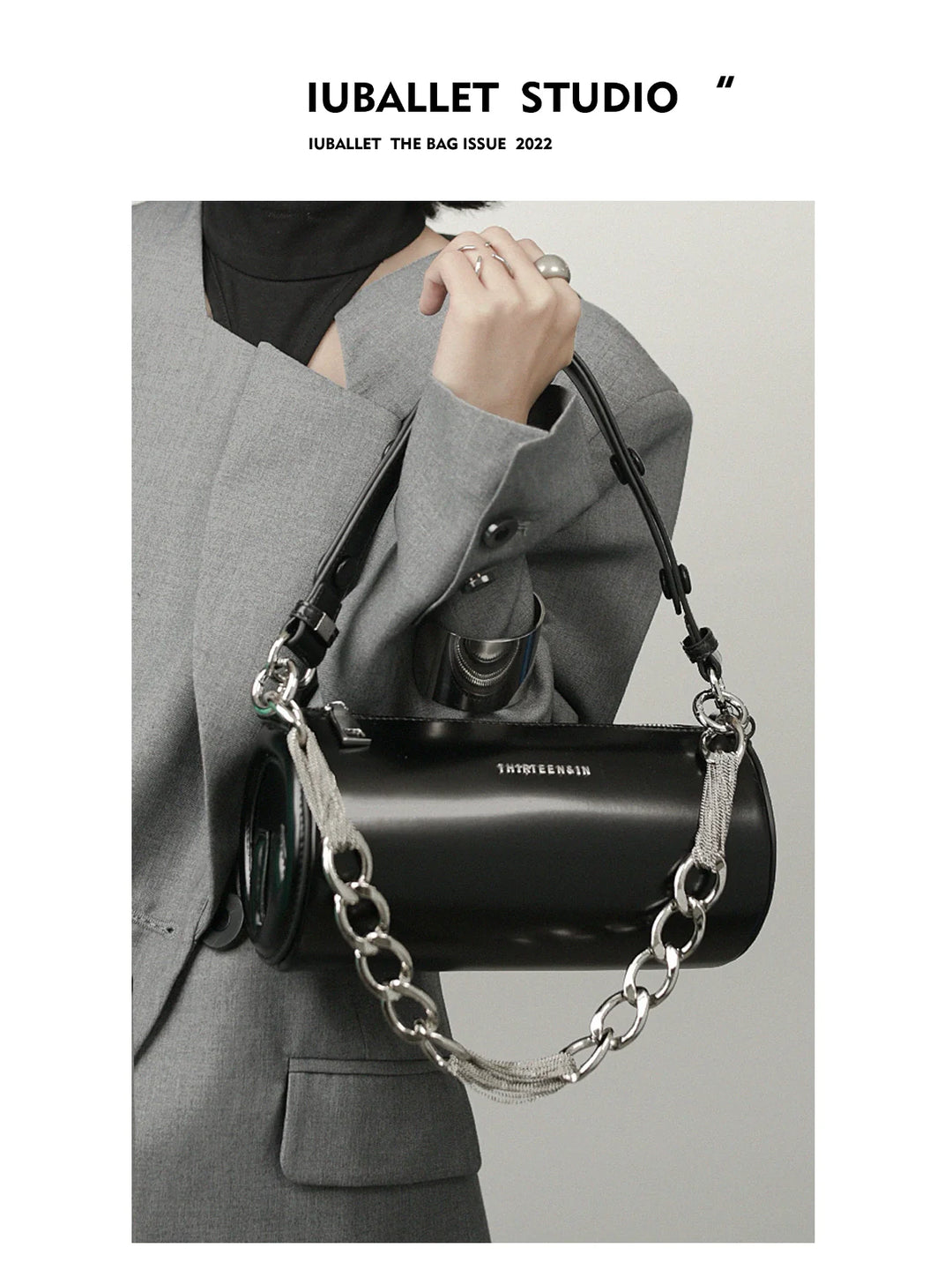 Leather Tubular Shoulder Bag