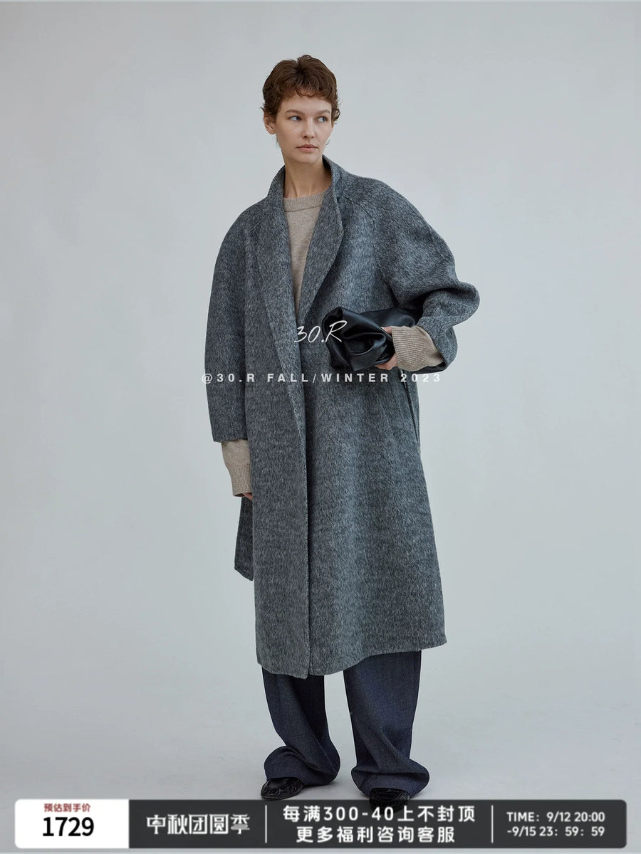 Wool Silk Long Coat