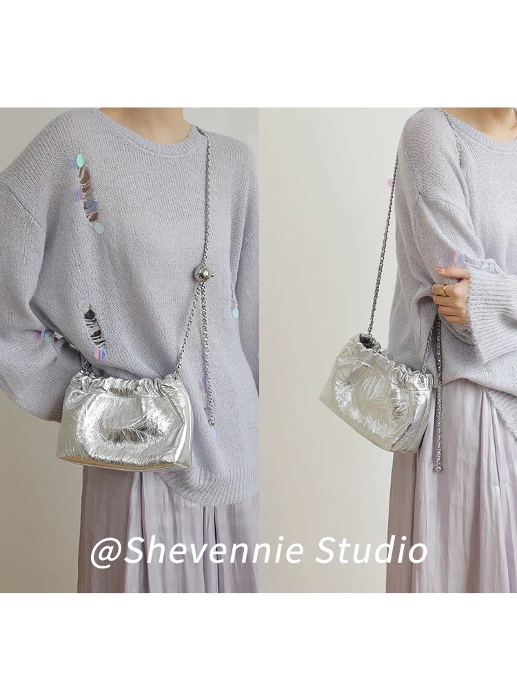 Pleated Chain Mini Bag