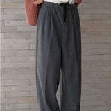 High-Quality Homemade Winter Wool Drawstring Trousers for Men