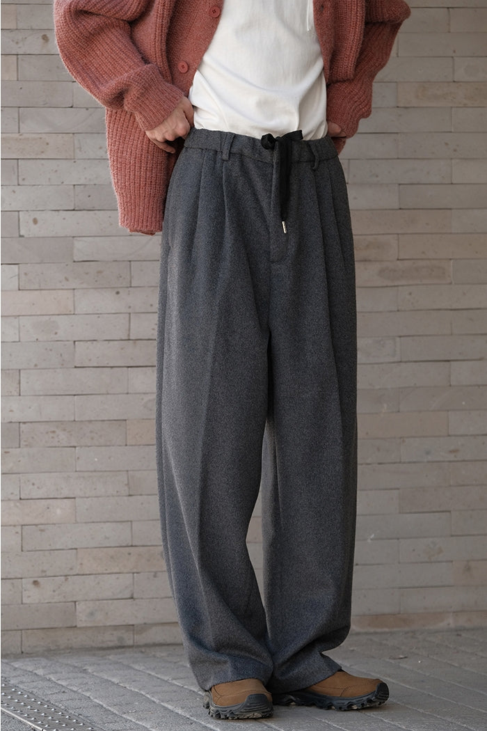 Wool Drawstring Trousers