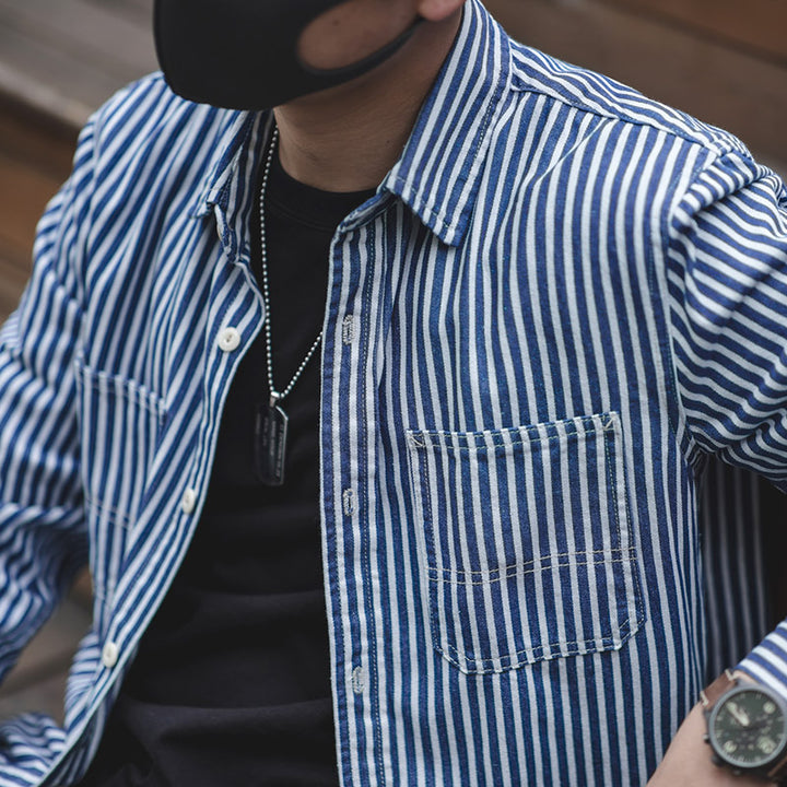 Railroad Striped Cotton Shirt