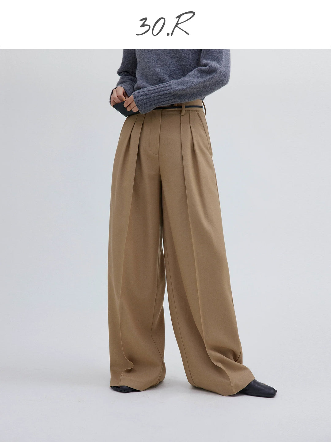 Silk Wool Wide-Leg Trousers