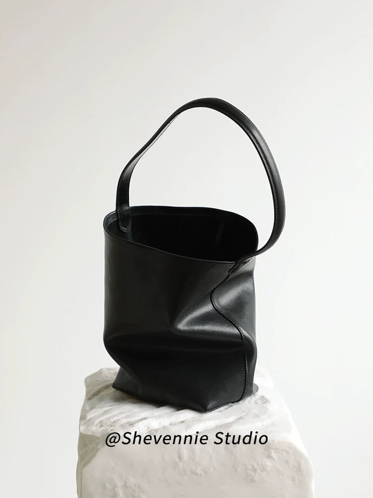 Soft Leather Bucket Bag