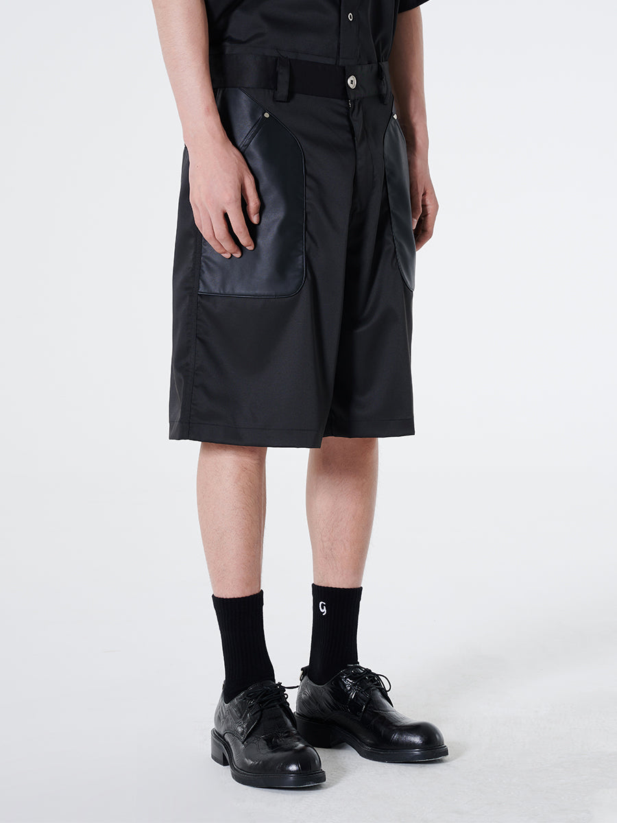 Dual Tone Leather Shorts