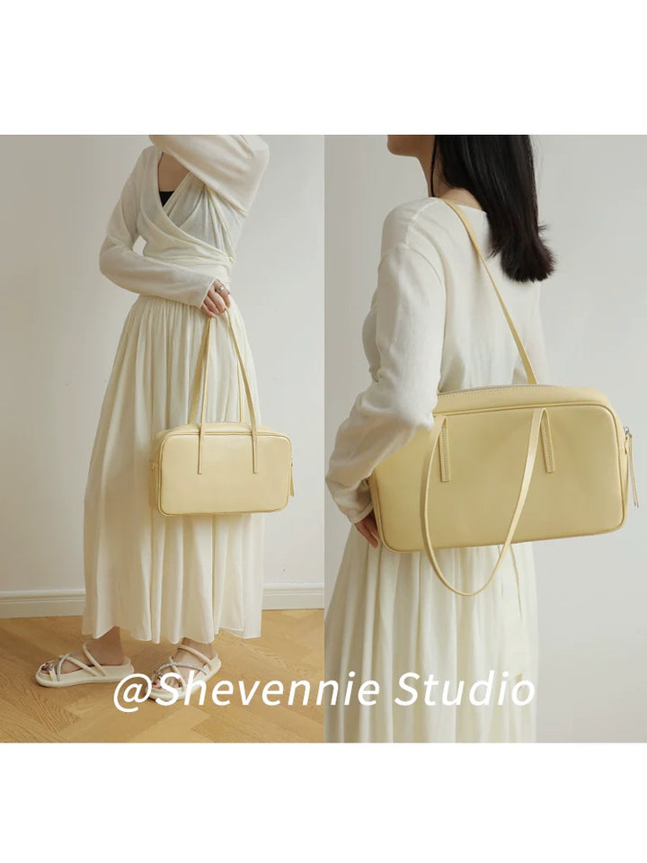 Shevennie Leather Boston Bag