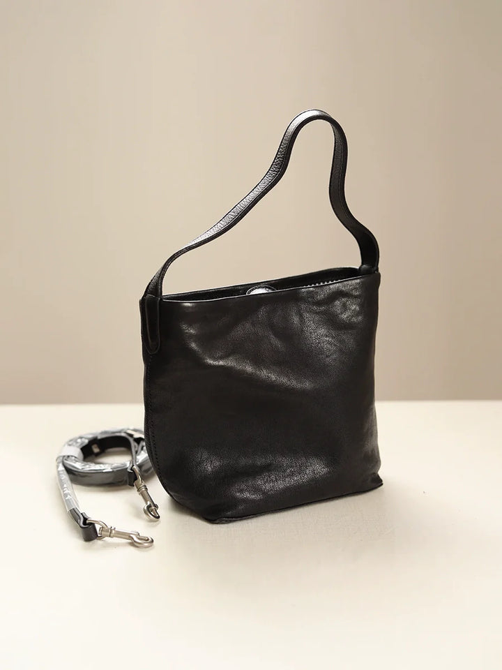 Leather Bucket Crossbody