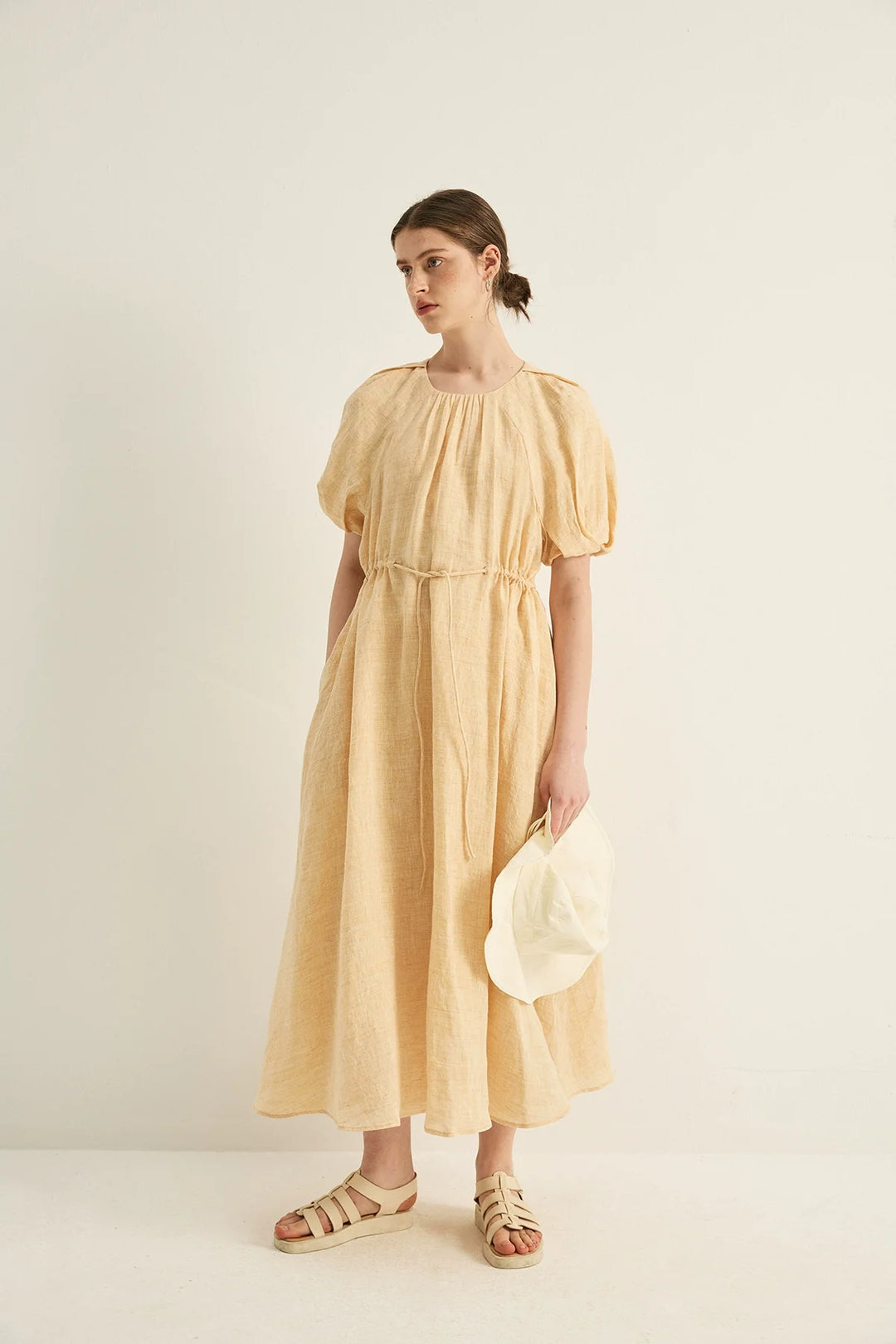 Linen Puff Dress