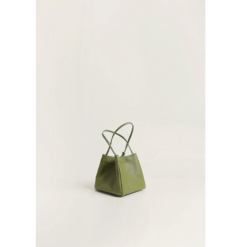 Lizard Pattern Leather Bucket Bag