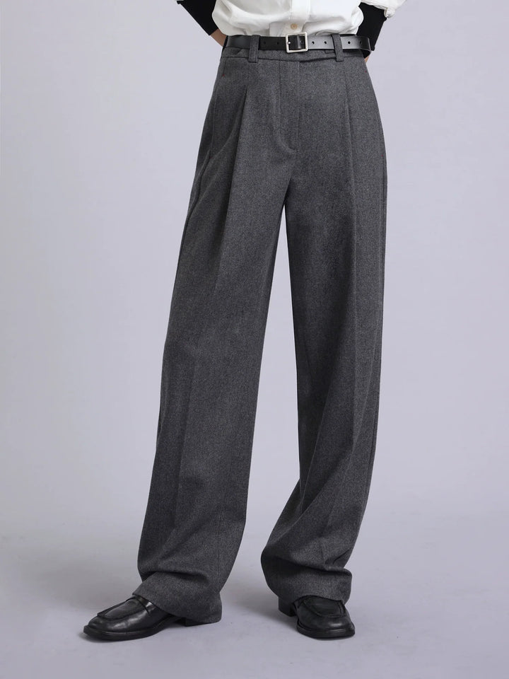 Slim Wool Flannel Trousers