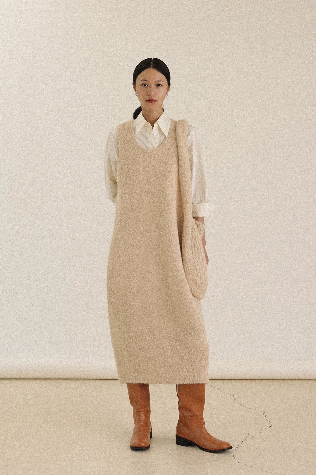 Alpaca Turtleneck Dress and Sweater Set