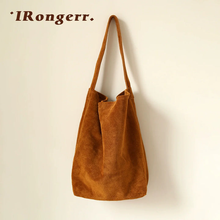 Suede Bucket Shoulder Bag