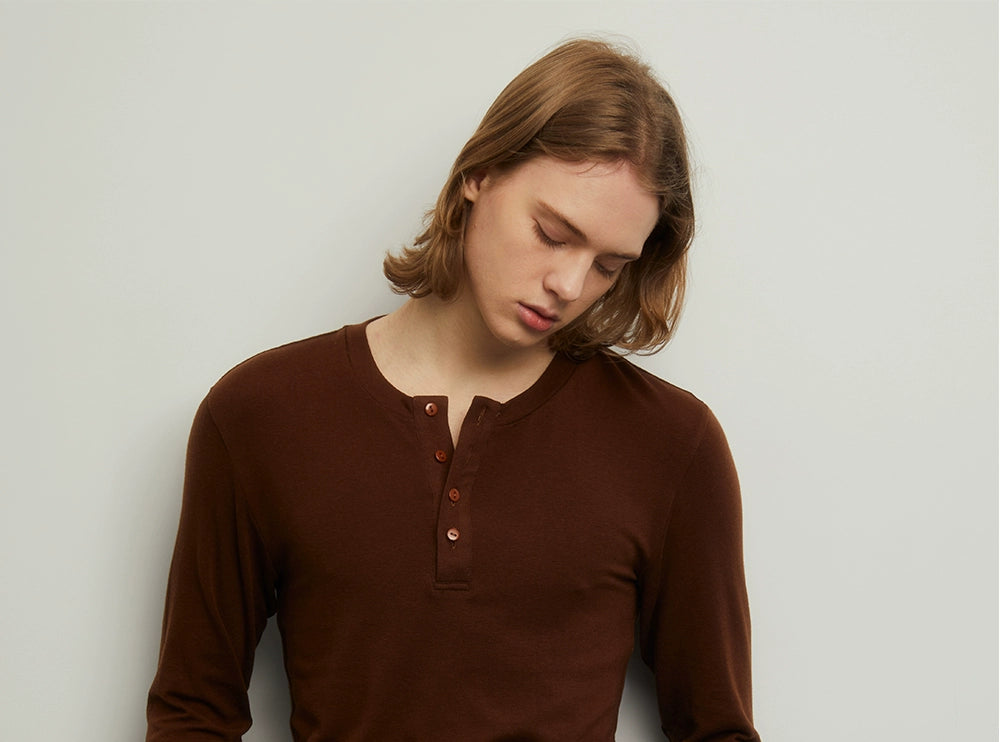 Symmetrical Brown Base Layer Tee