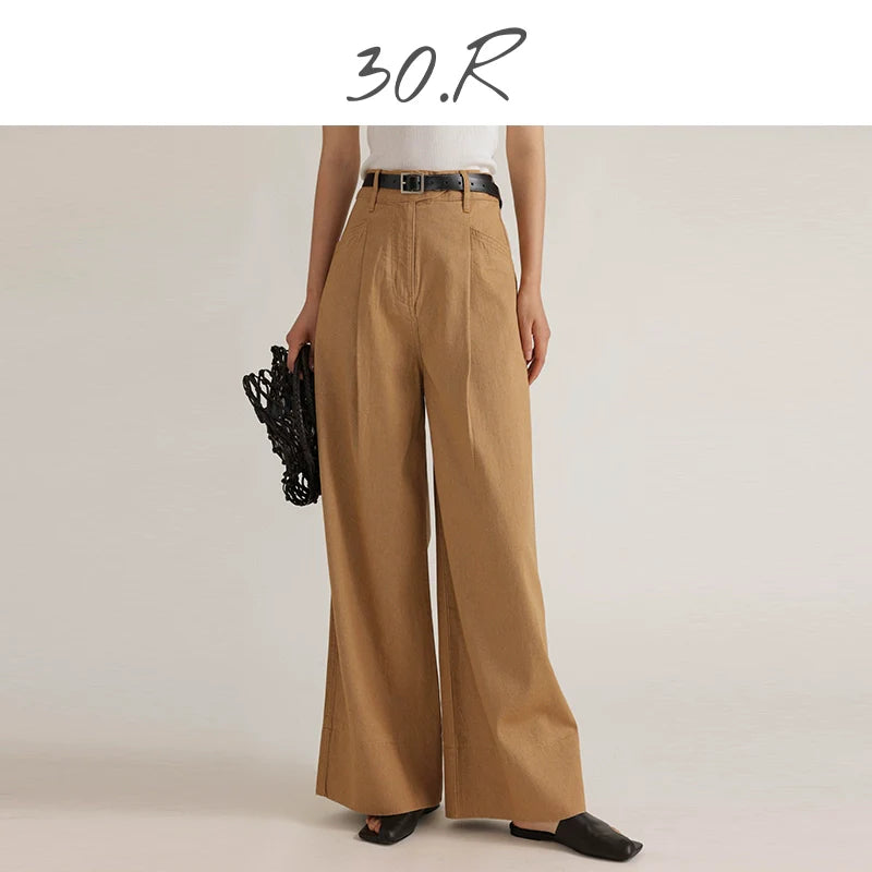 Natural Wide Leg Denim Pants