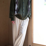 Japanese Retro Rhombus Loose Knit Cardigan for Autumn and Winter
