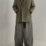 Misplaced Lapel Elegance - Korean High-End Woolen Casual Suit for Men
