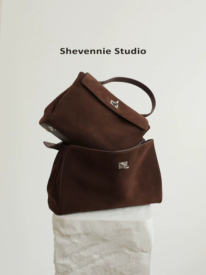 Suede Lock Shoulder Tote