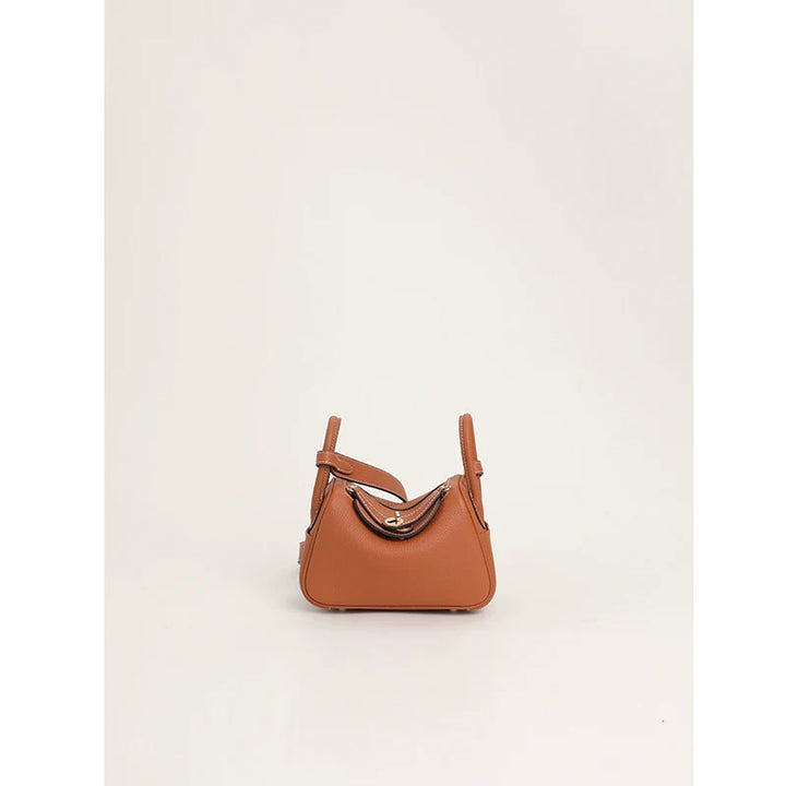 Litchi Grain Leather Shoulder Tote