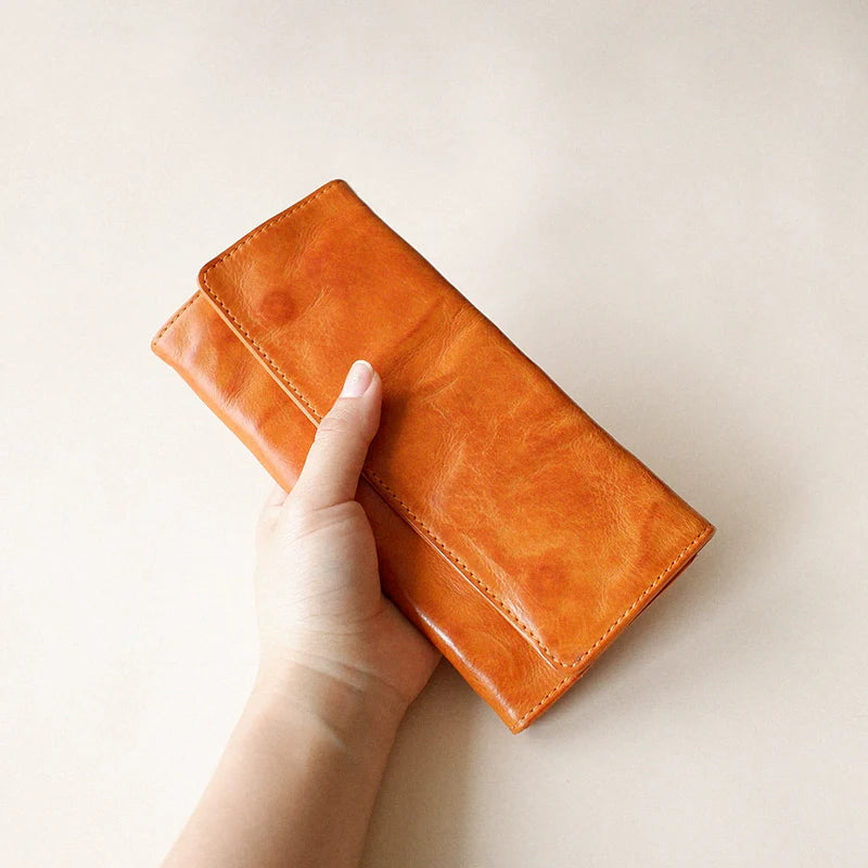 Genuine Leather Tri-Fold Wallet