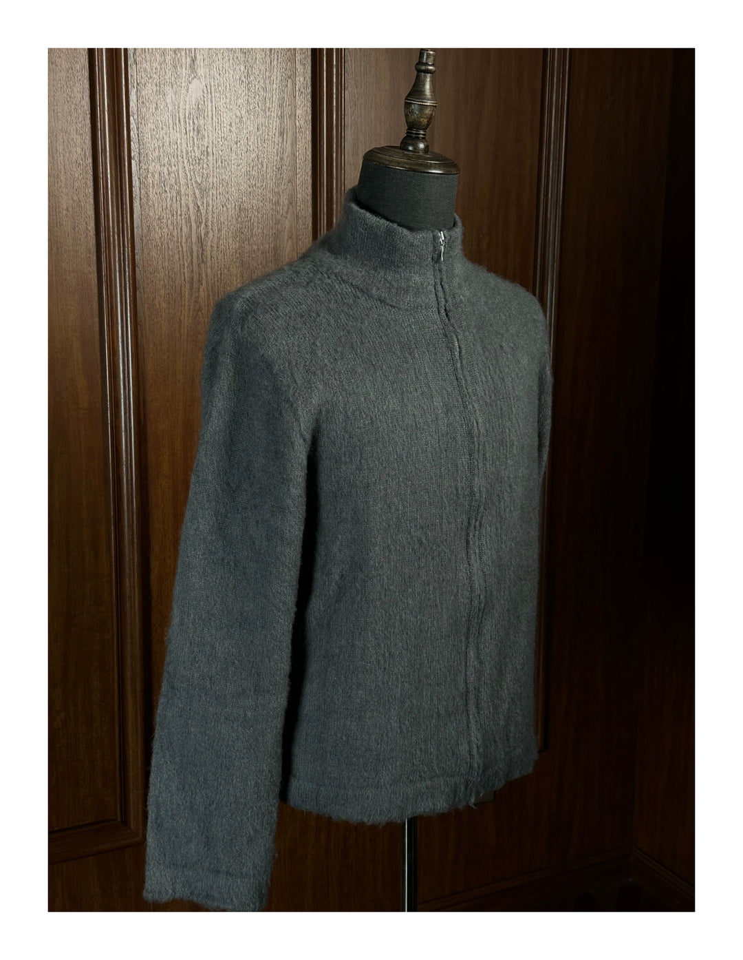 Mohair Zip-Up Sweater