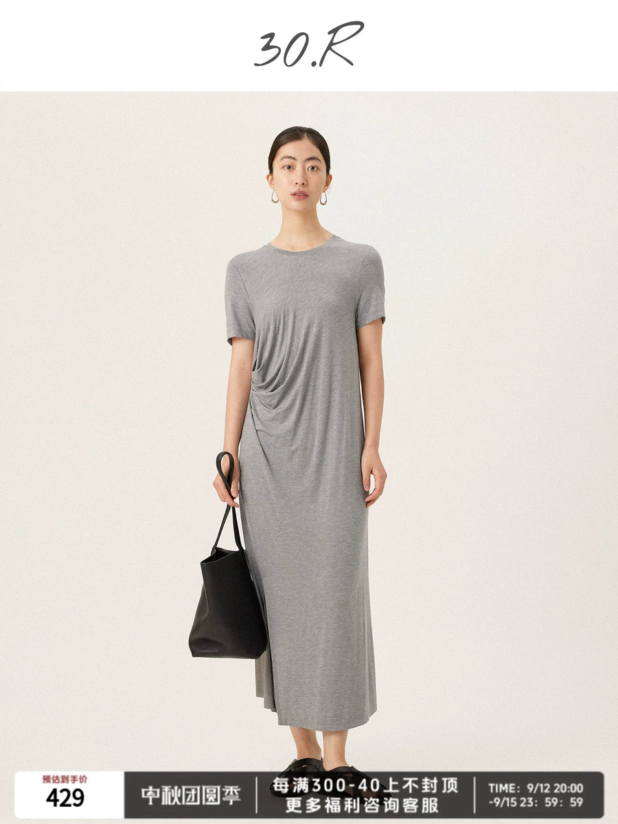 Modal Pleated T-Shirt Dress