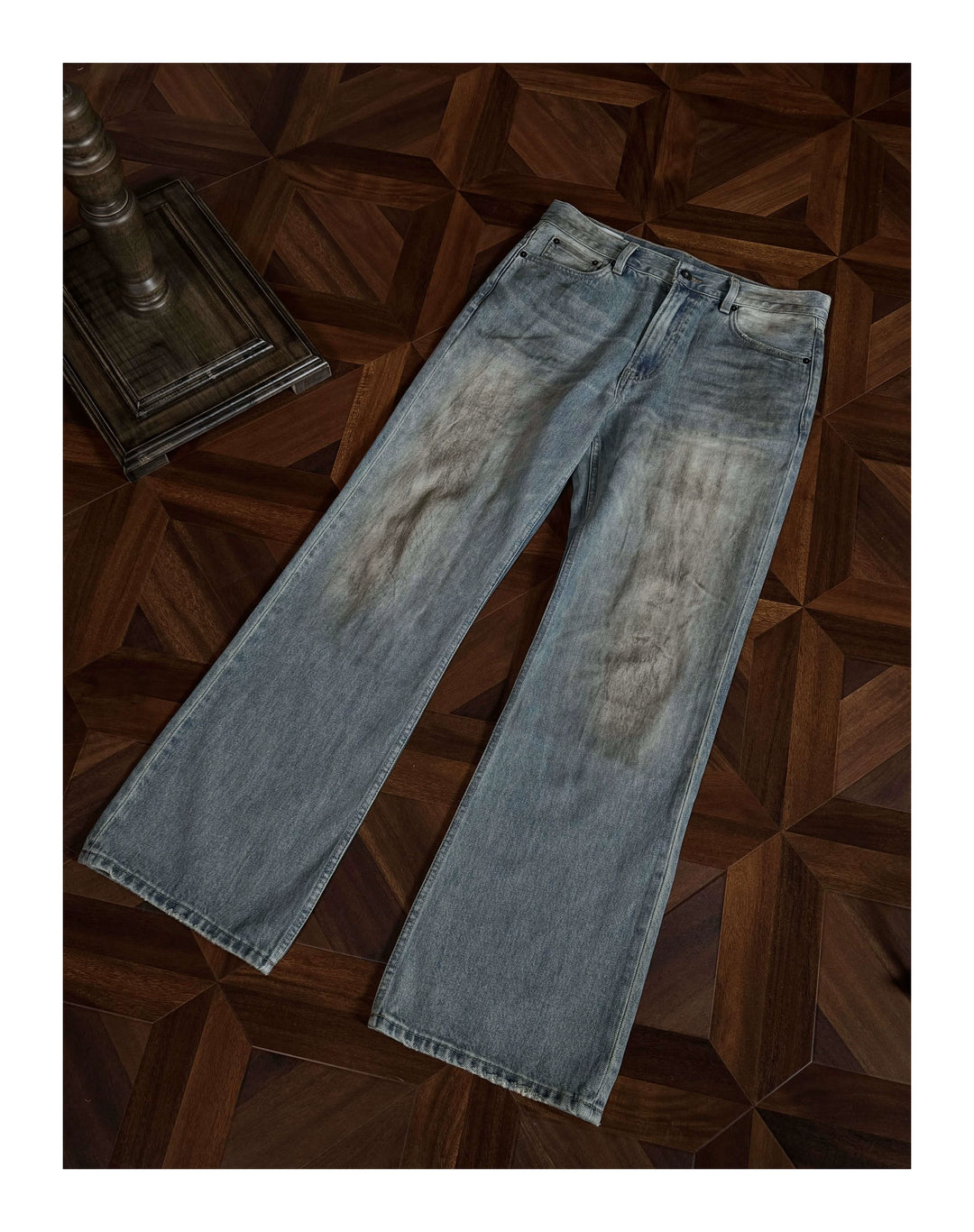 Mud-Dyed Flared Jeans