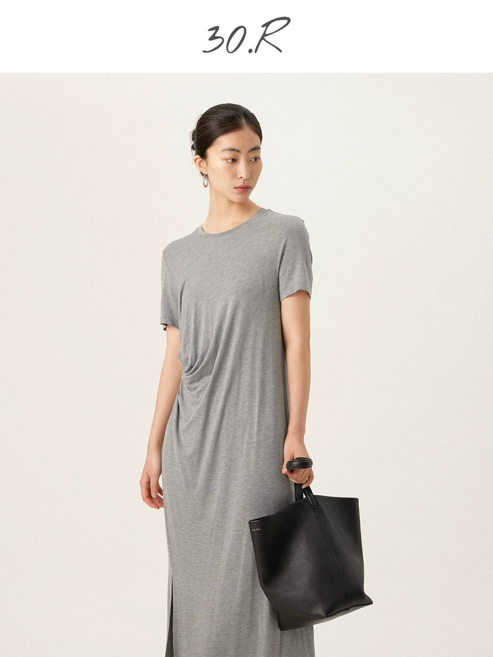 Modal Pleated T-Shirt Dress