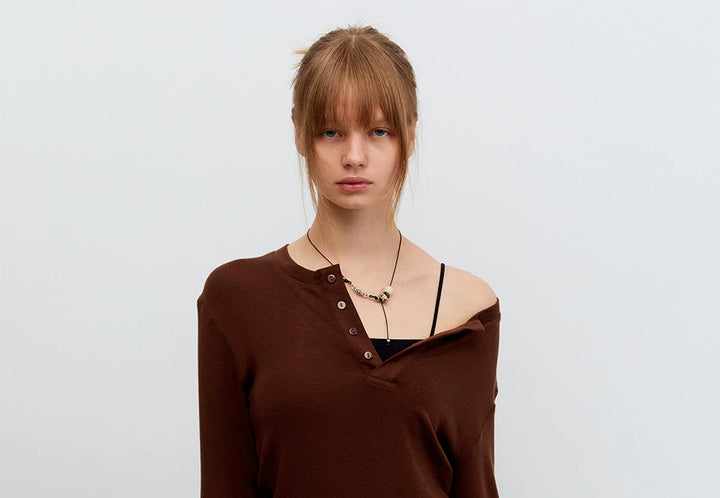 Symmetrical Brown Base Layer Tee