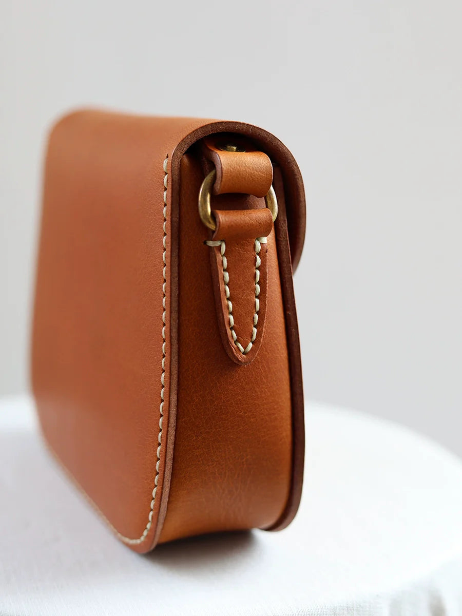 Saddle Brown Leather Crossbody