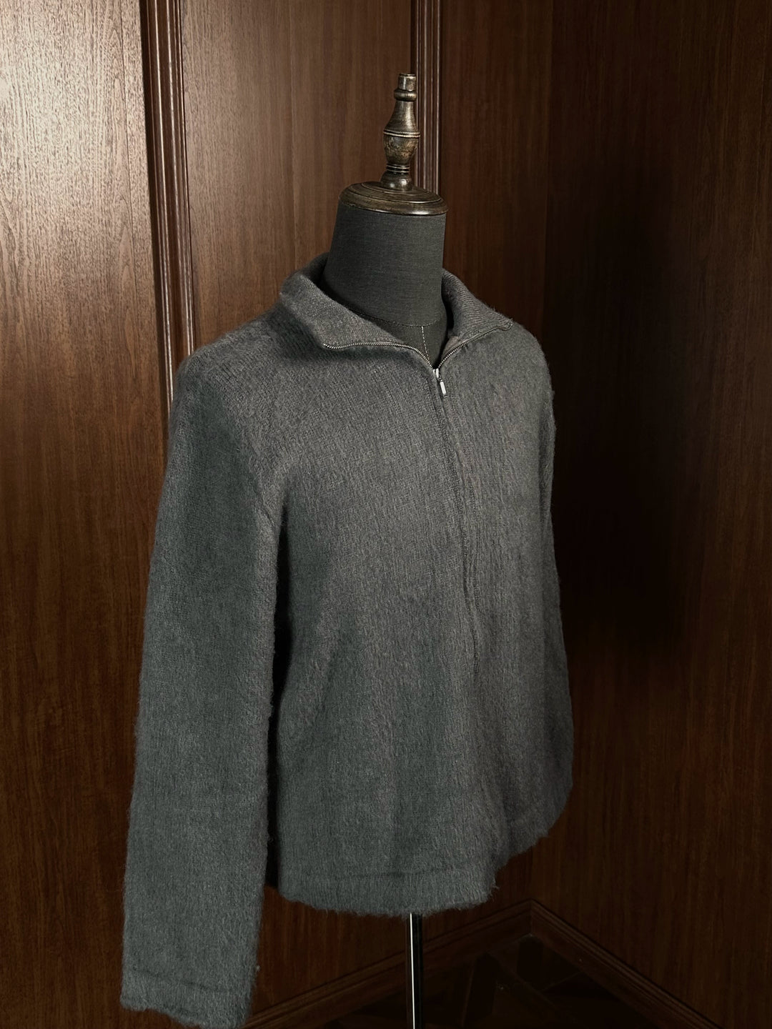 Mohair Zip-Up Sweater