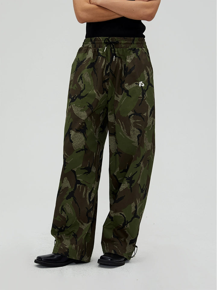 Camouflage Embroidered Casual Pants