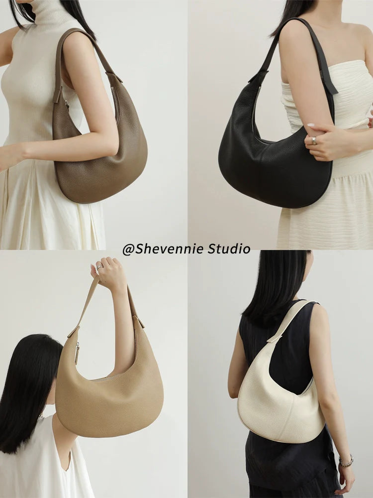 Crescent Leather Shoulder Bag