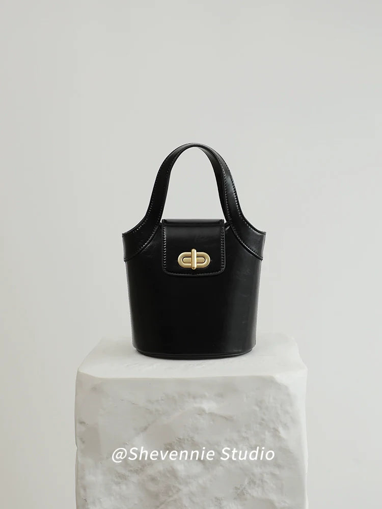 Leather Mini Bucket Bag