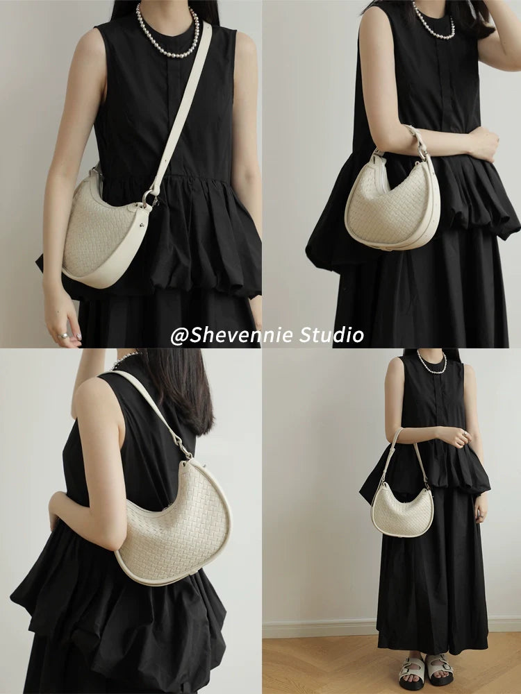 Crescent Leather Shoulder Bag